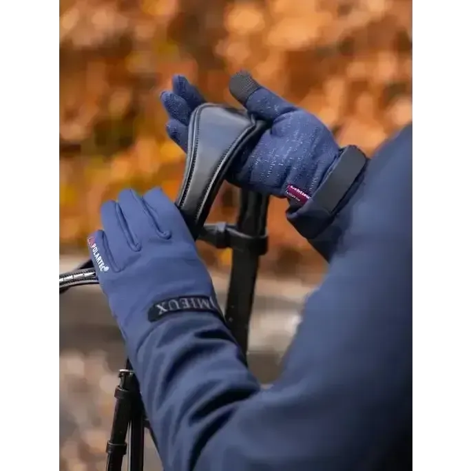 LeMieux Polartec Glove Navy Medium Navy Riding Gloves