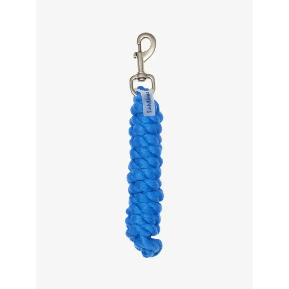 Bright blue lemieux polycotton leadrope benetton blue with silver clip and small white tag for easy handling