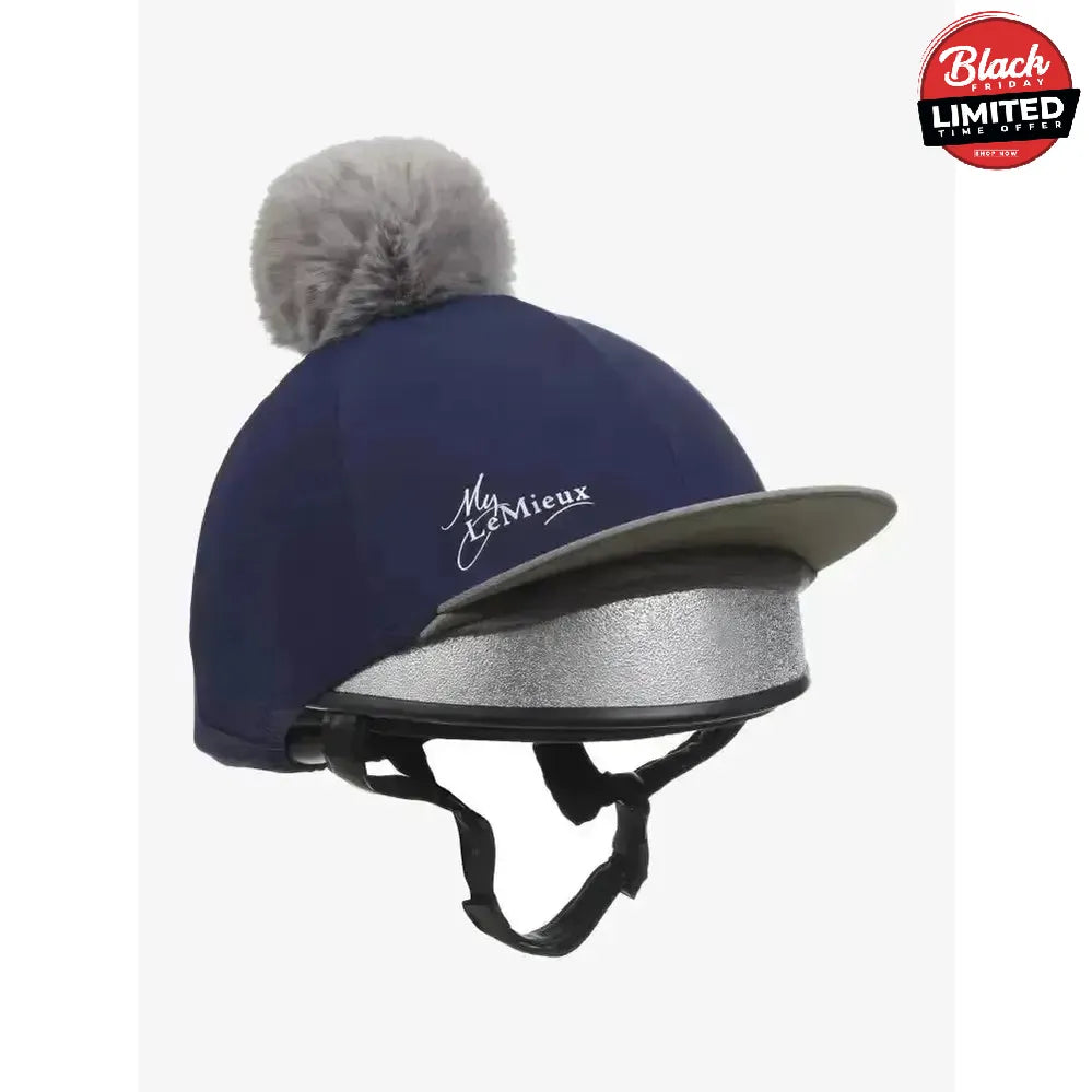 LeMieux Pom Hat Silks Navy / Grey Hat Silks