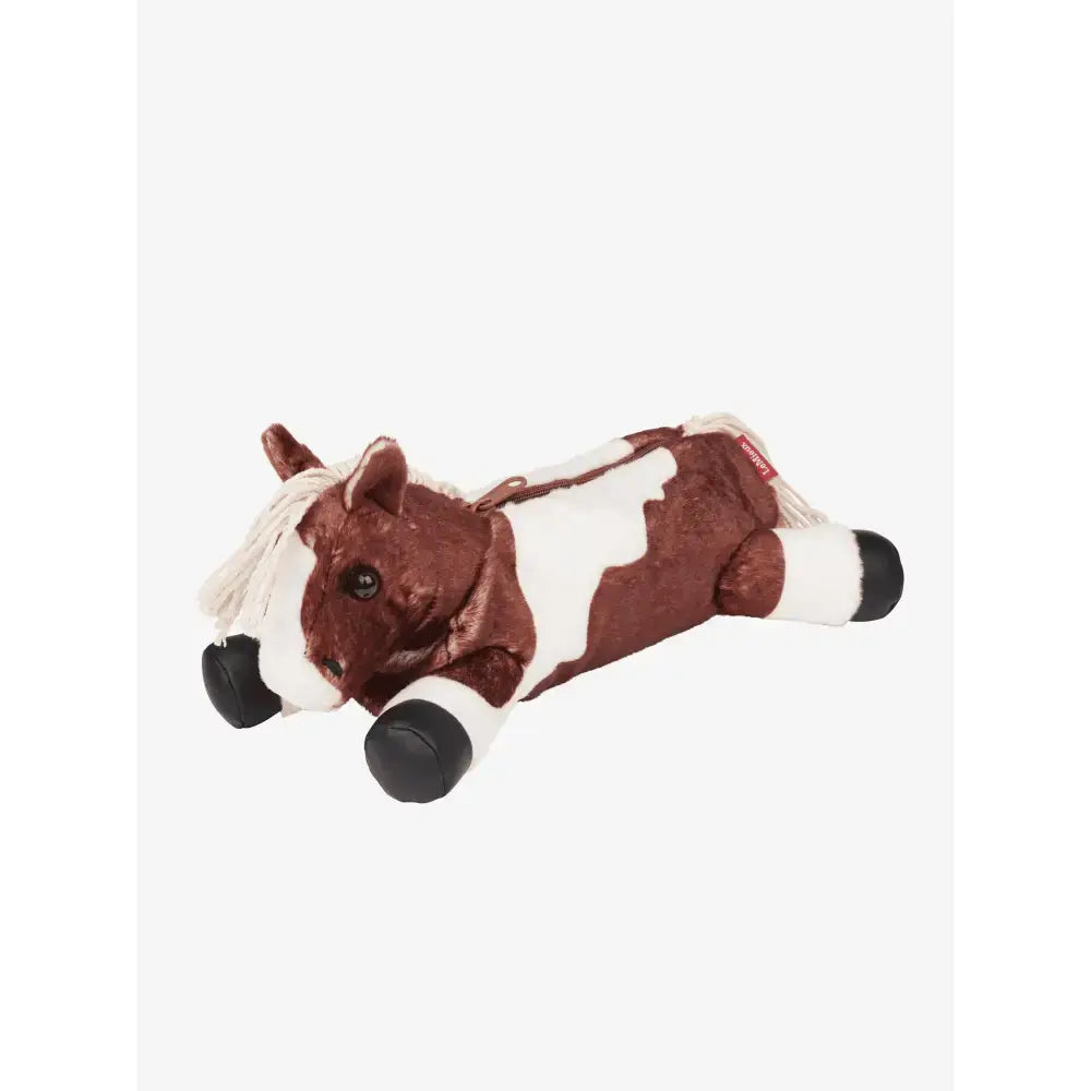 A plush brown and white pinto pony pencil case by lemieux pony with soft fabric and lasting quality for school use