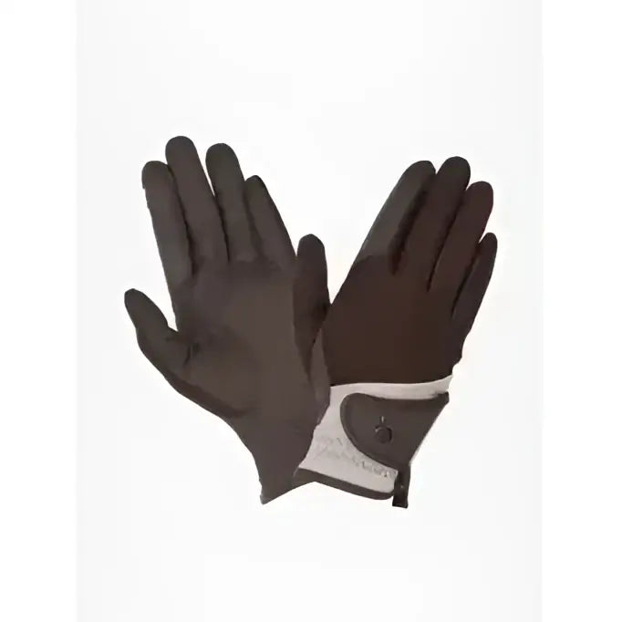 Black lemieux pro mesh gloves with white wrist strap and subtle branding on the back of the hand