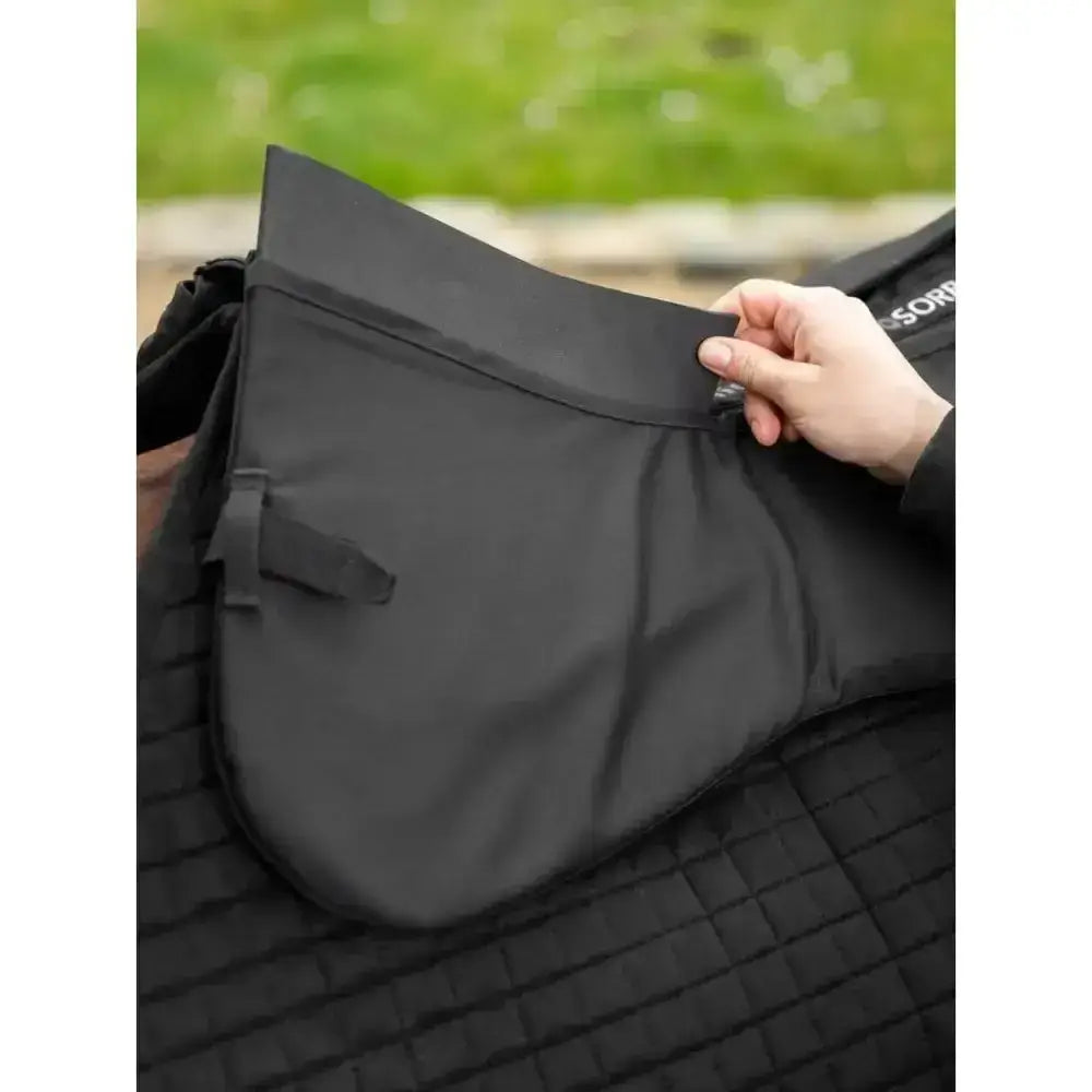 Black quilted lemieux prosorb plain pocket half pad with padded flap and adjustable strap expertly designed prosorb