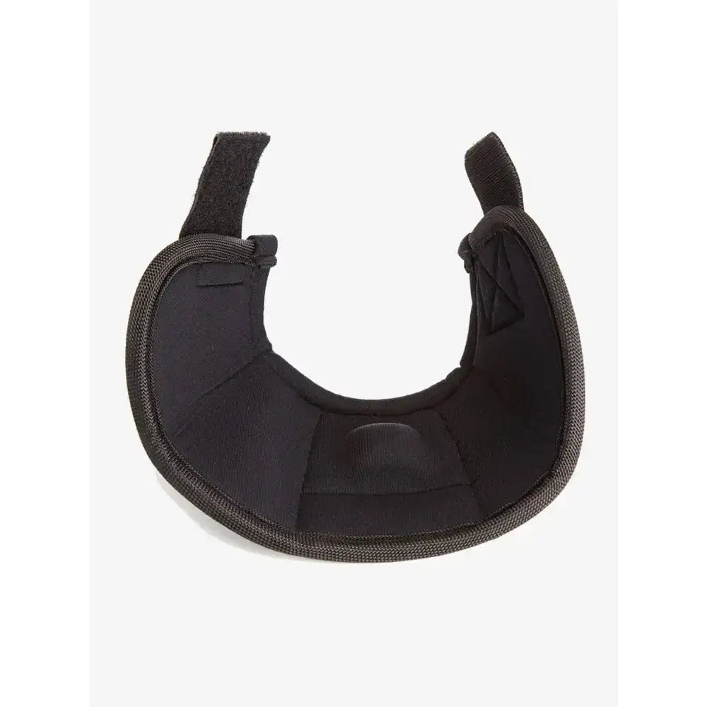 Black padded neck support with adjustable velcro straps and textured edge for lemieux prosport proform ballistic boots