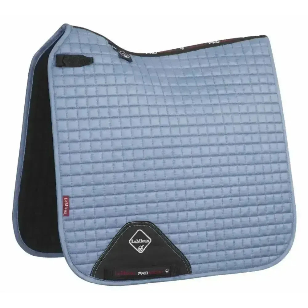 LeMieux Prosport Suede Dressage Square Ice Blue Large Dressage Saddle Pads