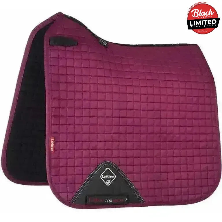 LeMieux Prosport Suede Dressage Square Plum Small/Medium Dressage Saddle Pads