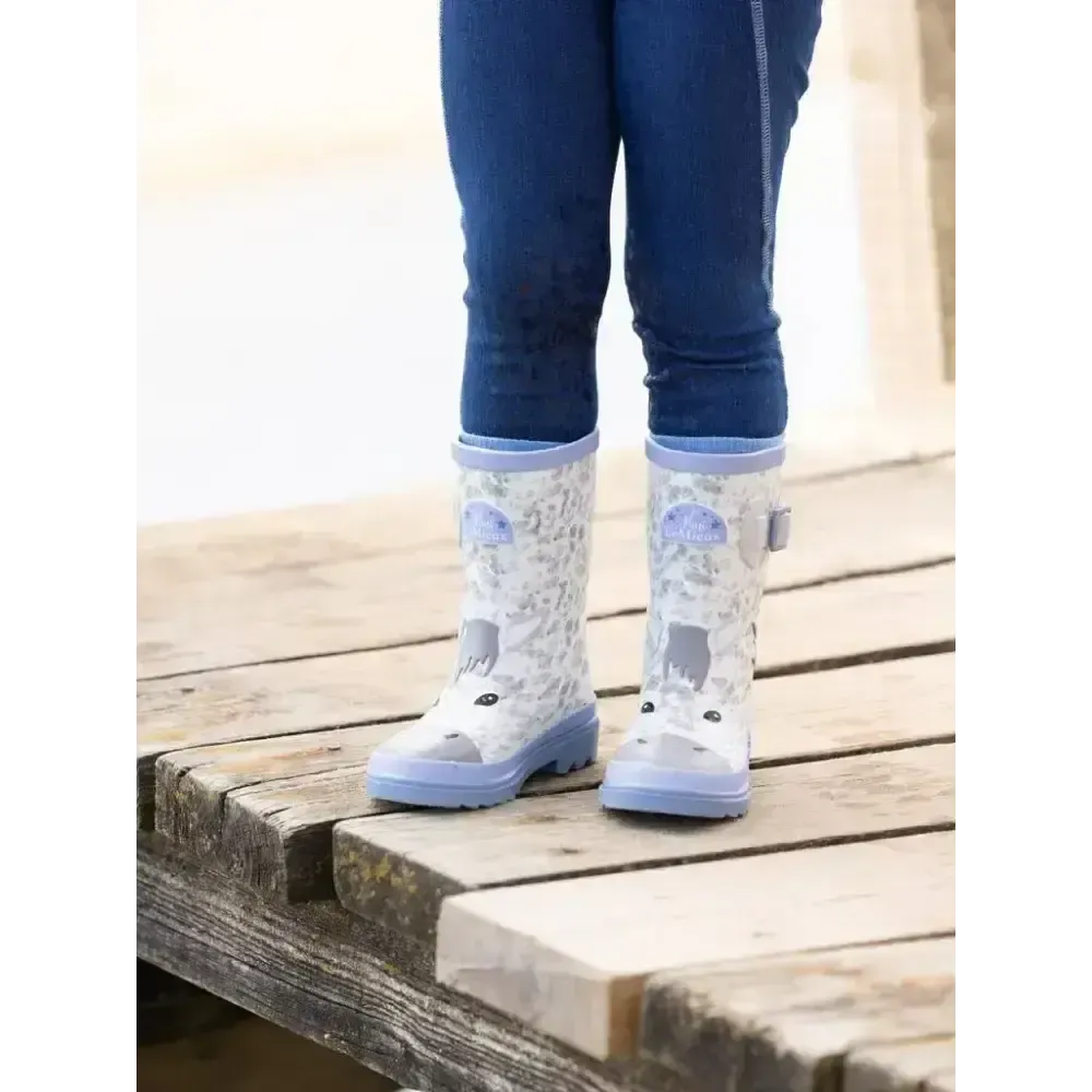 LeMieux Puddle Pals Kids Welly Sam UK Child 10 Grey Wellington Boots