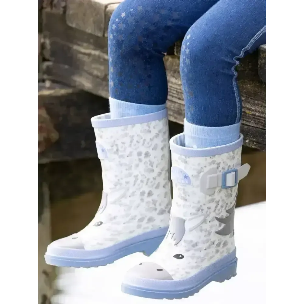 LeMieux Puddle Pals Kids Welly Sam UK Child 10 Grey Wellington Boots