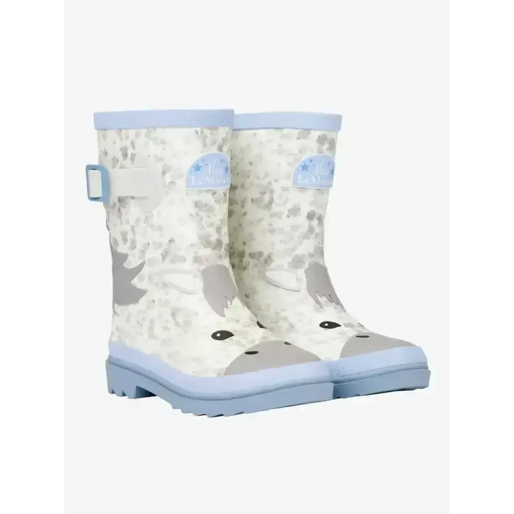 LeMieux Puddle Pals Kids Welly Sam UK Child 10 Grey Wellington Boots