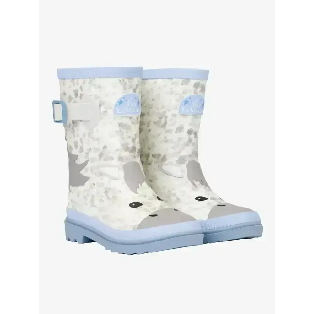 LeMieux Puddle Pals Kids Welly Sam UK Child 10 Grey Wellington Boots