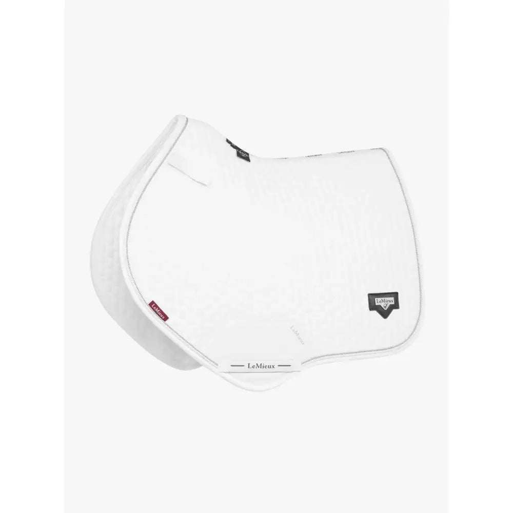 White lemieux puissance suede cc pad with smooth padded surface and subtle stitching details for close contact use