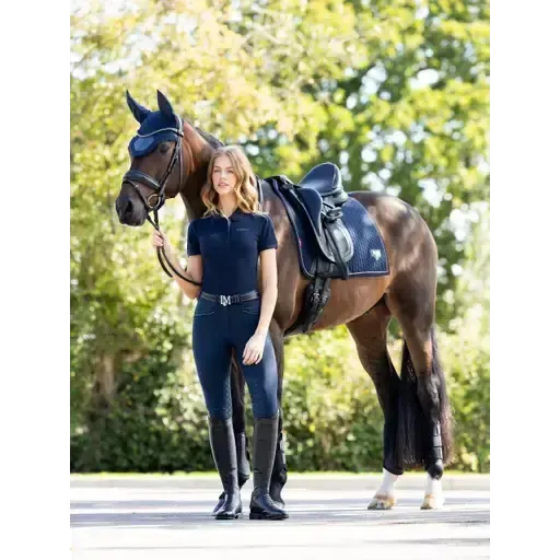 LeMieux Puissance Suede Dressage Pad Navy Navy Small/Medium Dressage Saddle Pads