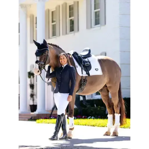 LeMieux Puissance Suede Dressage Pad White White Small/Medium Dressage Saddle Pads