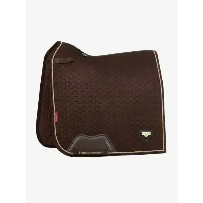 LeMieux Puissance Suede Dressage Square Brown Small/Medium Brown Dressage Saddle Pads
