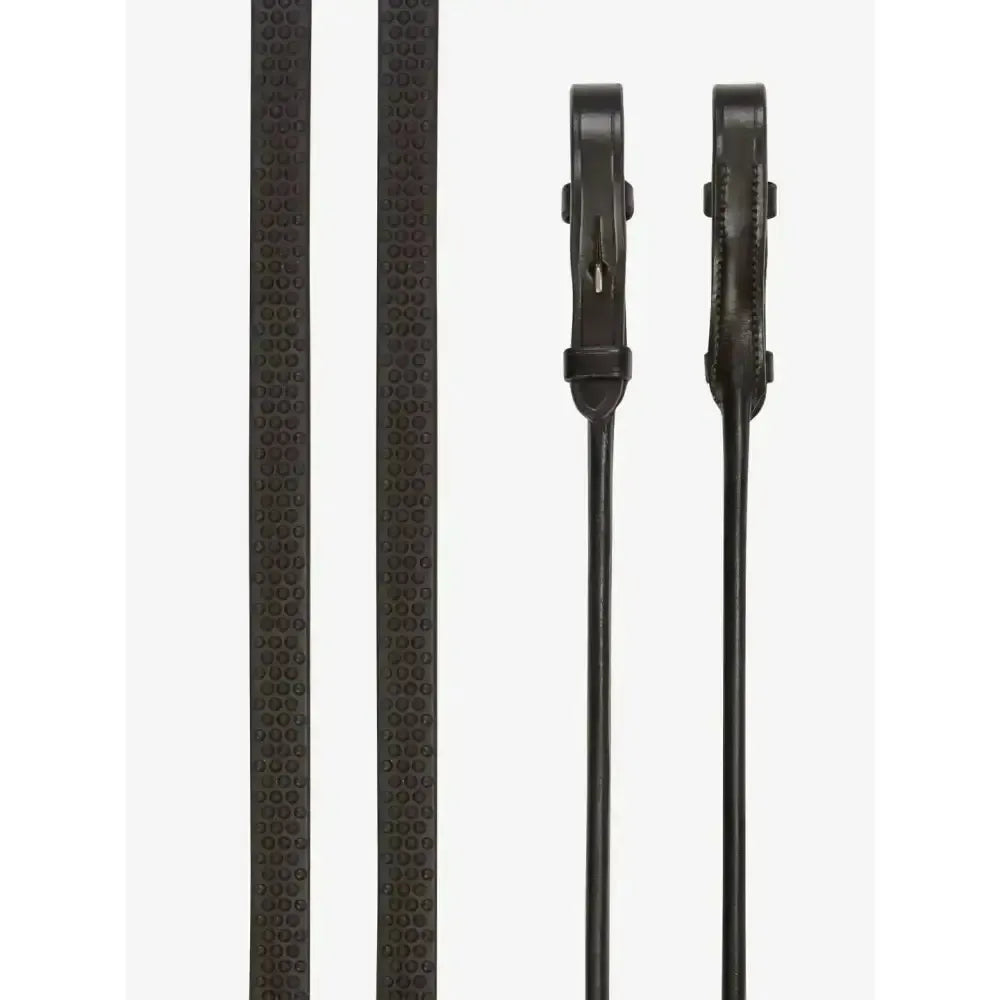 LeMieux Rolled Reins Brown/Silver Pony Brown/Silver Rolled Reins