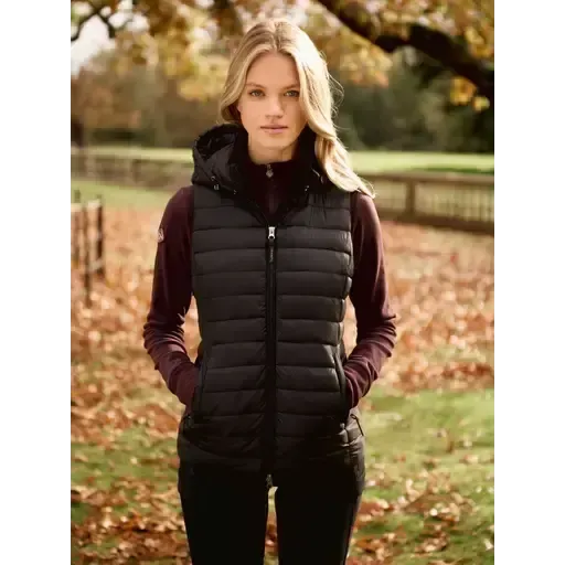 Lemieux Rose Hooded Puffer Gilet Black Black UK 6 Gilets