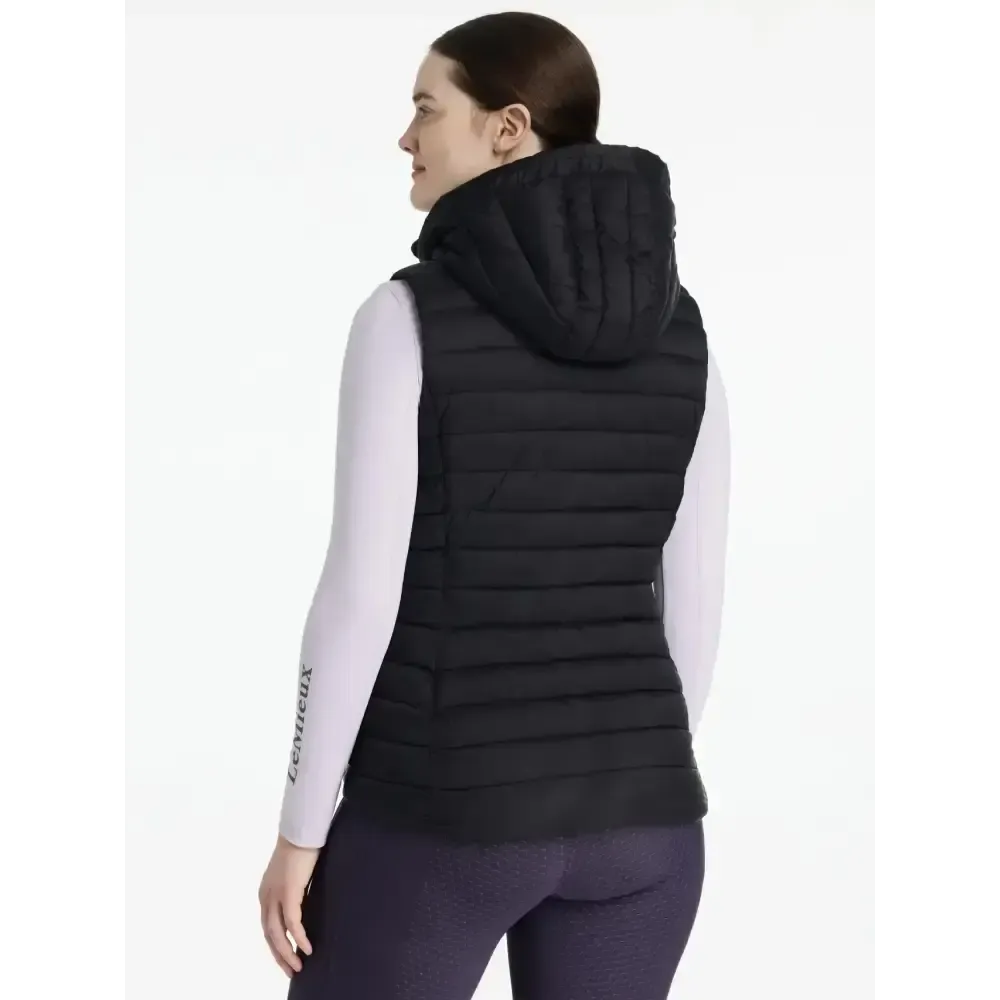 Lemieux Rose Hooded Puffer Gilet Black Black UK 6 Gilets