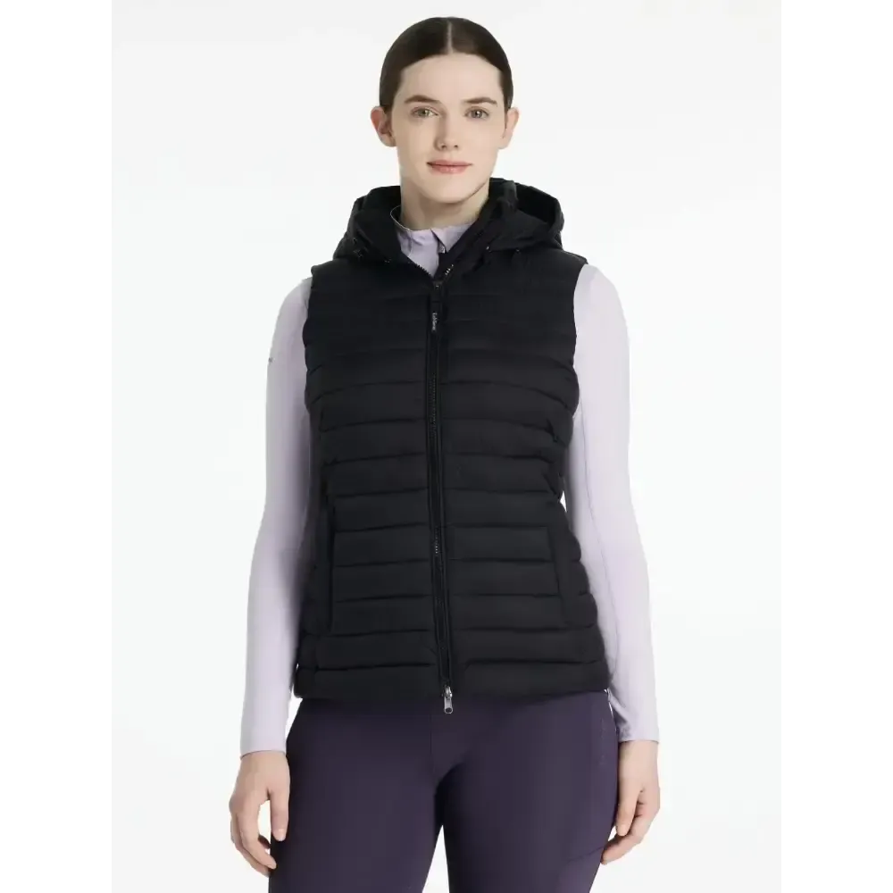 Lemieux Rose Hooded Puffer Gilet Black Black UK 6 Gilets