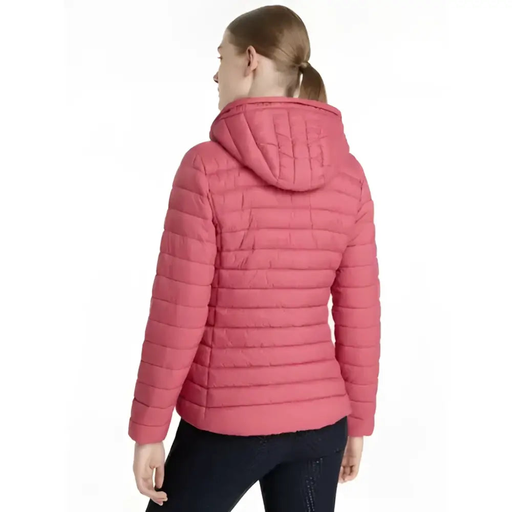 Lemieux rose hooded cranberry puffer jacket with a sleek quilted design perfect for chilly weather