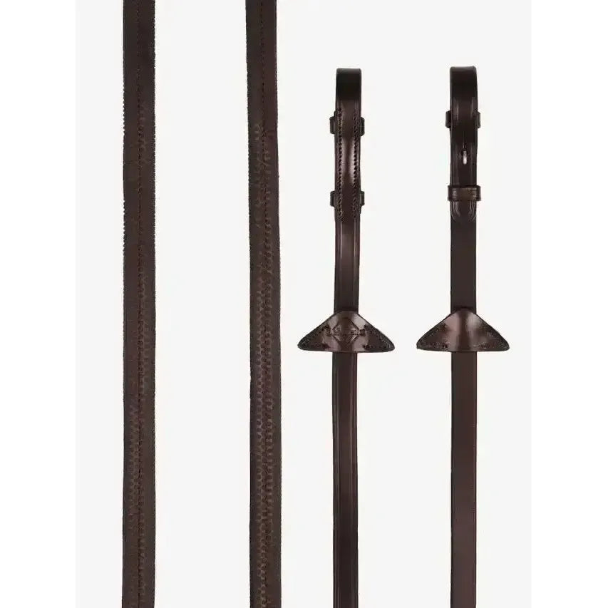 LeMieux Rubber Reins Havana/Silver Pony Havana Rubber Reins