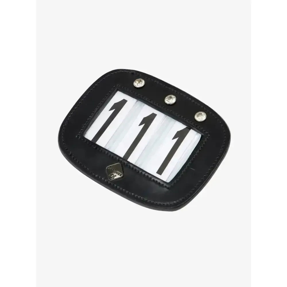 LeMieux Saddle Number Holder Diamante Black One Size Black Number Holders