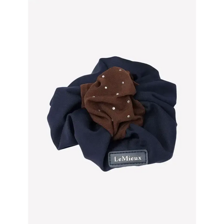 LeMieux Scrunchie with Crystal Hair Net Navy/Brown Navy/Brown One Size Hair Scrunchies