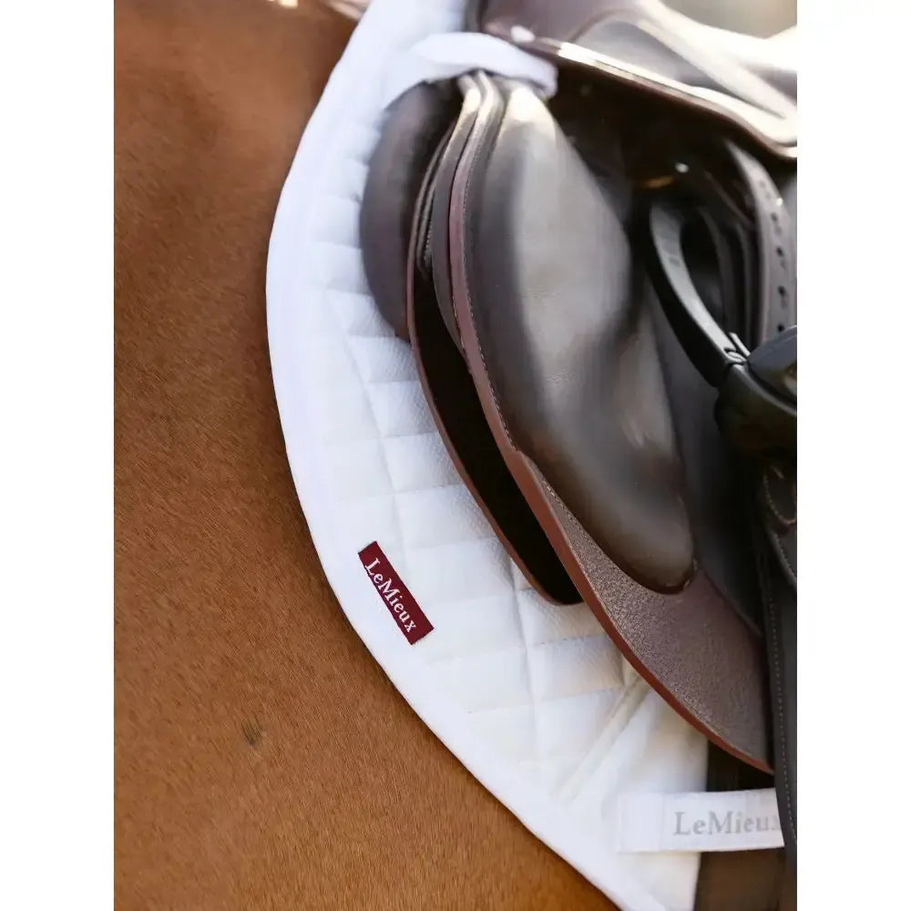 LeMieux Self-Cool Close Contact Half Square White White Large Saddle Pads