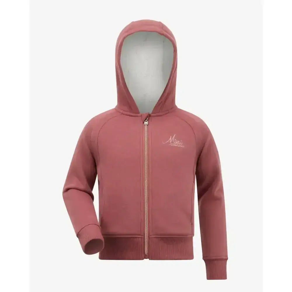 A soft rose-colored lemieux sherpa lined lily hoodie orchid with a subtle embroidered logo on the chest