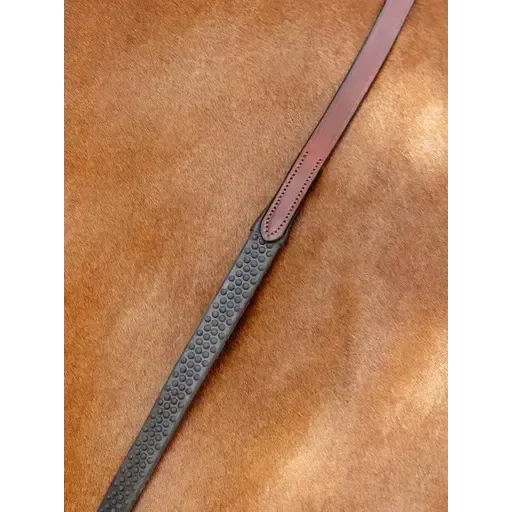 LeMieux Soft Rubber Reins Chestnut/Silver Chestnut Cob Rubber Reins