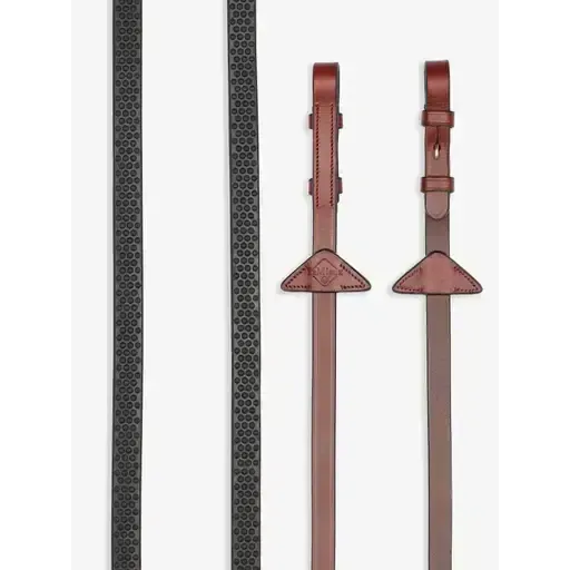 LeMieux Soft Rubber Reins Chestnut/Silver Chestnut Cob Rubber Reins