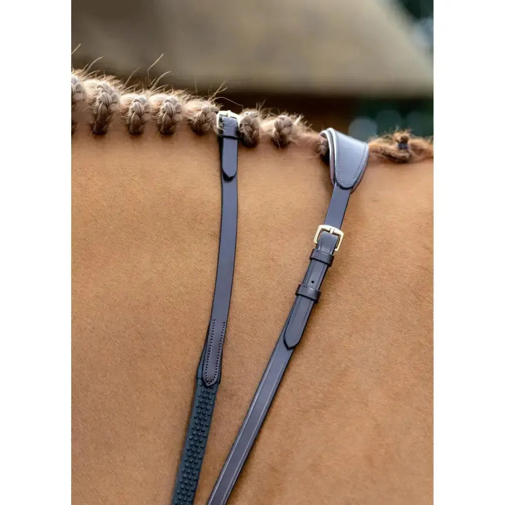 LeMieux Soft Rubber Reins Havana/Brass Pony Havana/Brass Rubber Reins