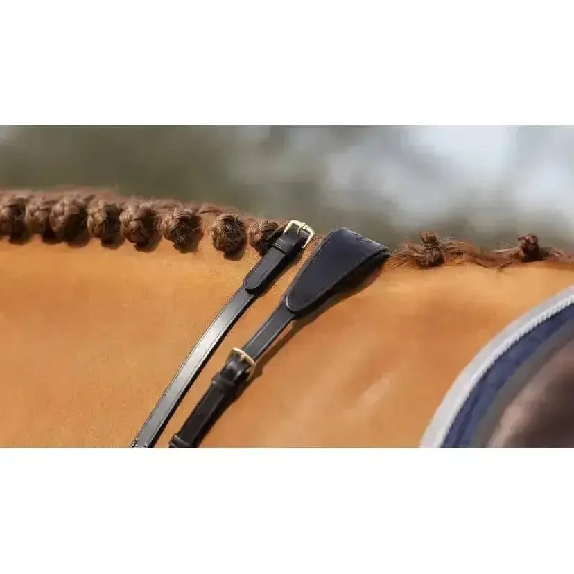 LeMieux Soft Rubber Reins with Stoppers Brown/Brass Cob Brown/Brass Reins