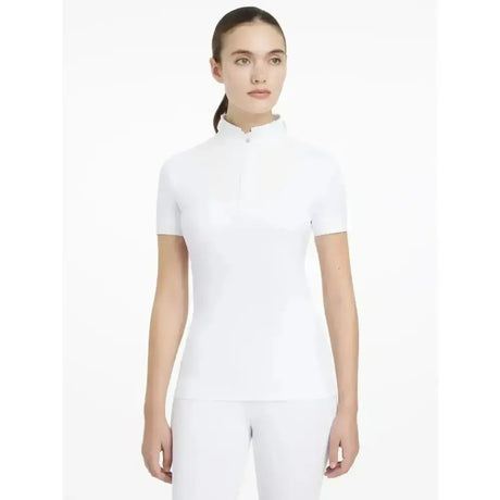 Lemieux Sophia Short Sleeve Pleated Show Shirt White White UK 6 Show Shirts
