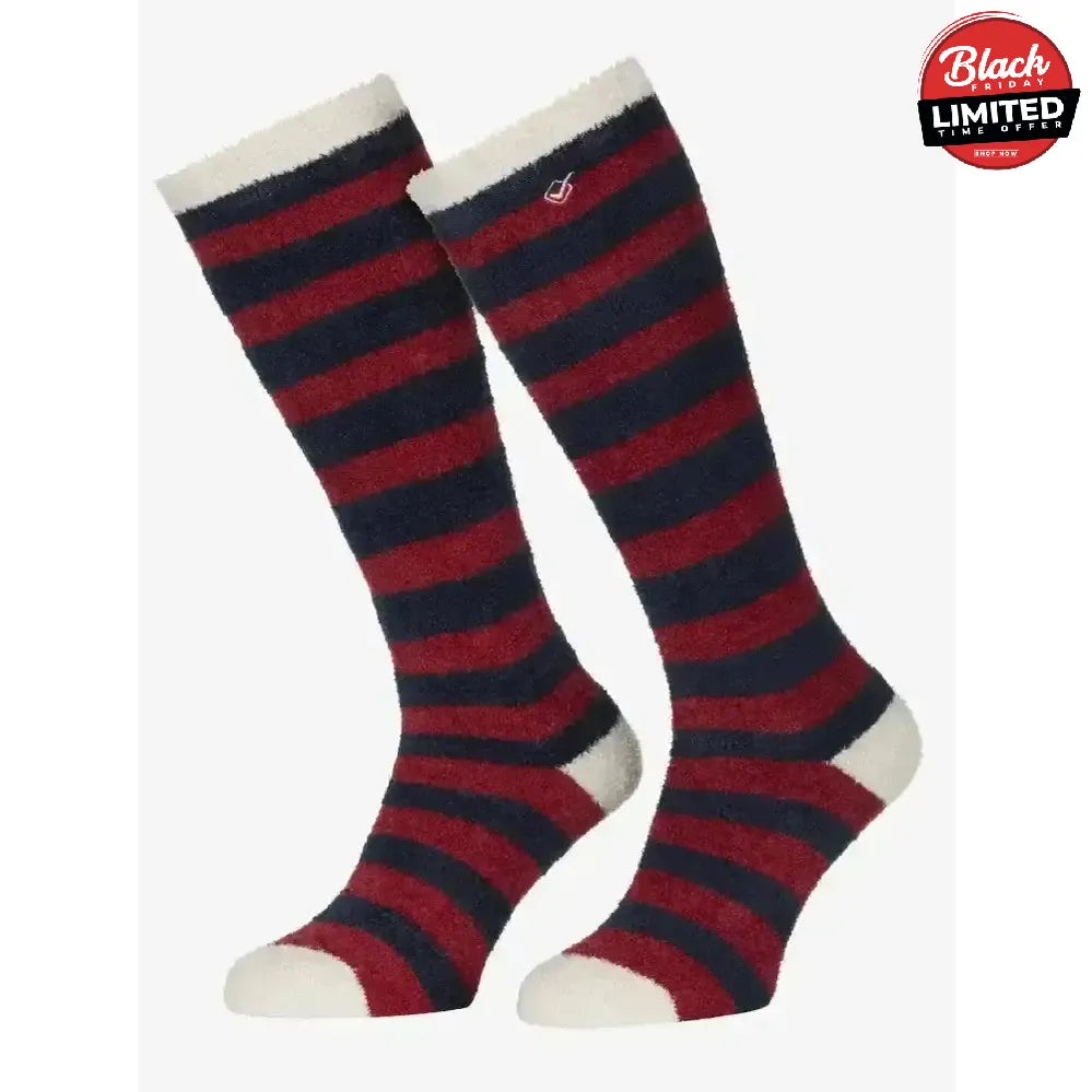 LeMieux Sophie Stripe Fluffies Navy Junior Riding Socks