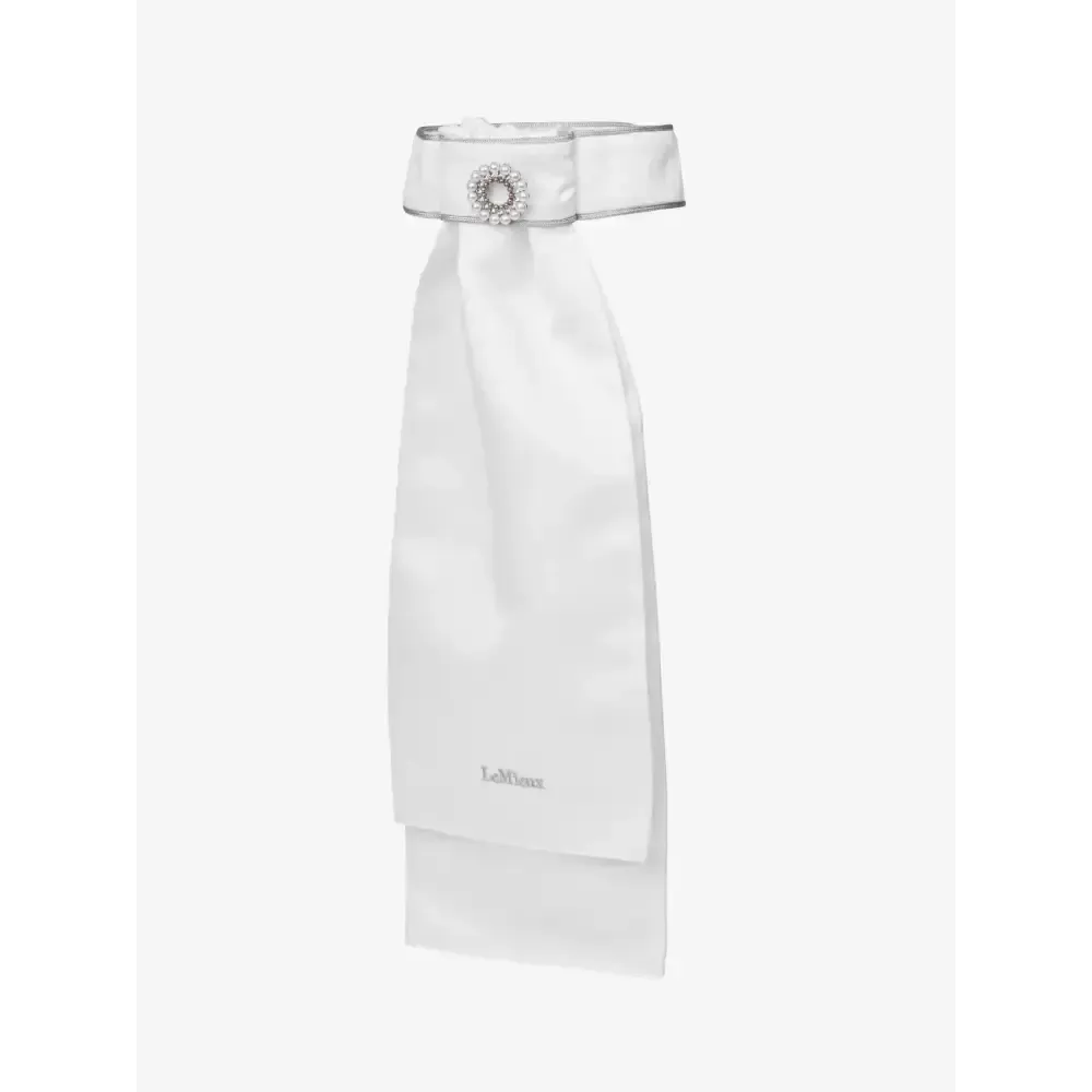 LeMieux Sparkle Stock White White One Size Ready-Tied Stocks