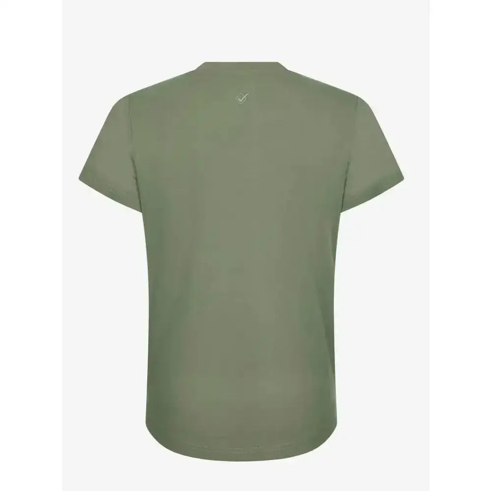 Olive green lemieux sports t-shirt with relaxed-fit design and sweat-wicking fabric featuring a subtle logo at neckline