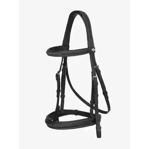 LeMieux Stitched Hunter Bridle with Laced Reins Black/Silver Black/Silver Pony Bridles