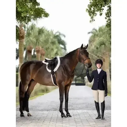 LeMieux Stitched Hunter Bridle with Laced Reins Havana/Silver Havana/Silver Pony Bridles