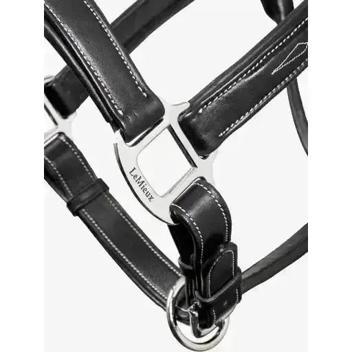 LeMieux Stitched Leather Headcollar Black Cob Black Leather Headcollars