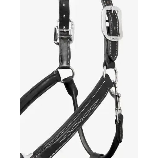 LeMieux Stitched Leather Headcollar Black Cob Black Leather Headcollars