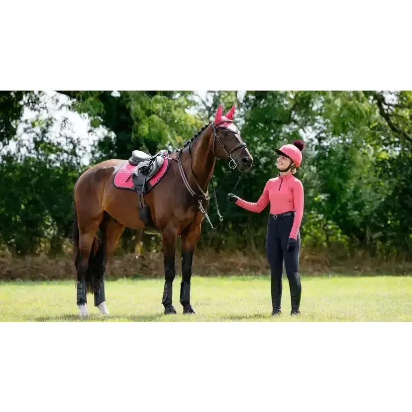 Lemieux Suede Close Contact Square Cranberry Cranberry Small/Medium Saddle Pads