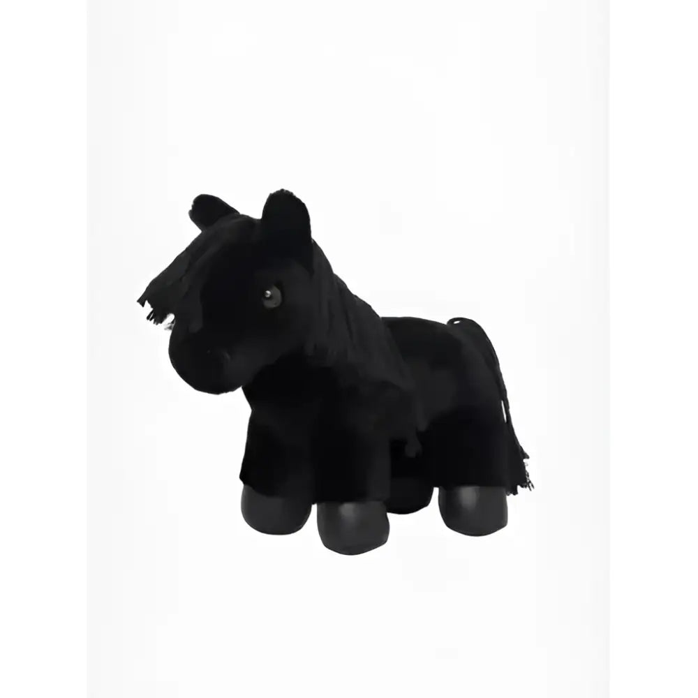 Black plush lemieux tiny pony skye toy with soft fur and shiny black plastic legs perfect for kids or collectors