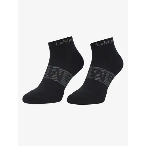 Lemieux Trainer Socks 3 Pack Black Black Small Trainer Socks