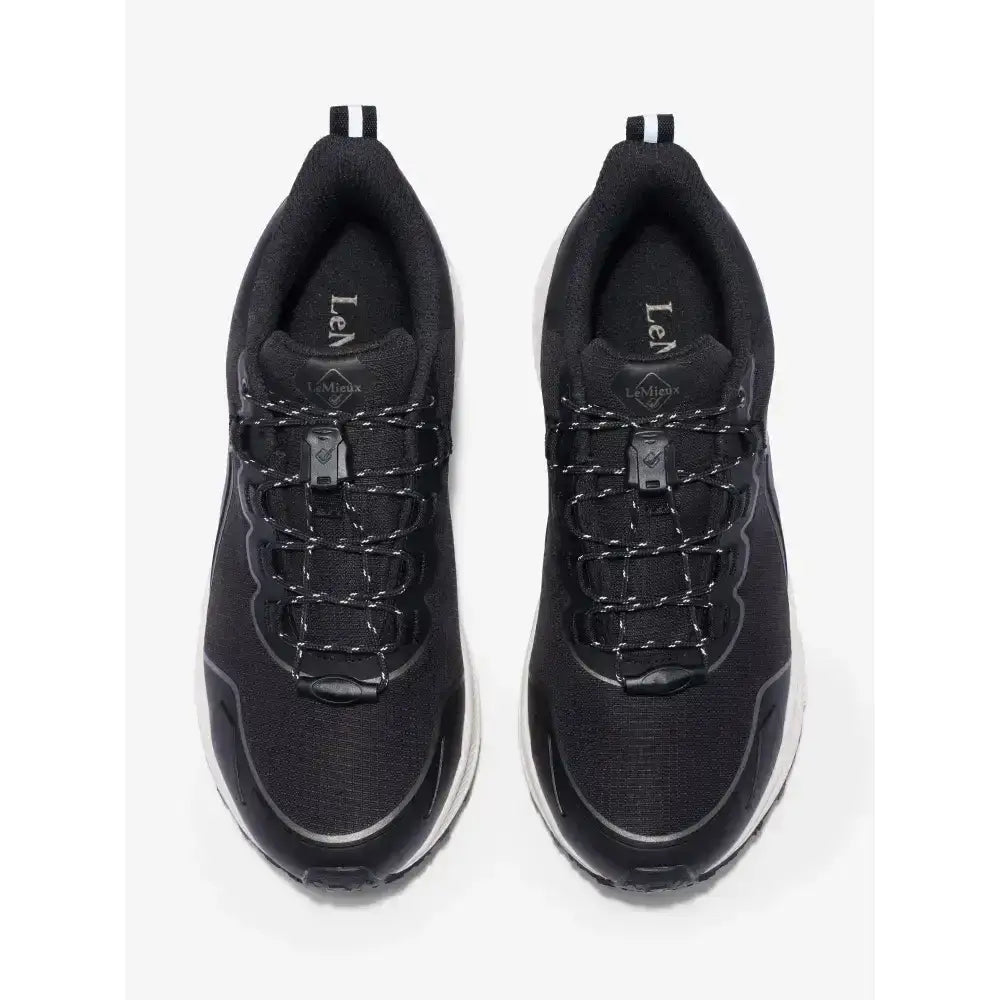 Black lemieux trax 2.0 waterproof trainers with mesh and synthetic overlays and white midsole for trax sport use