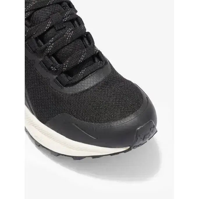 Black mesh and synthetic leather lemieux trax waterproof trainer with white midsole for trail running use