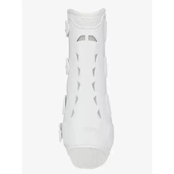 White lemieux ultra mesh snug boots hind with molded design and ventilation slots for comfort and support