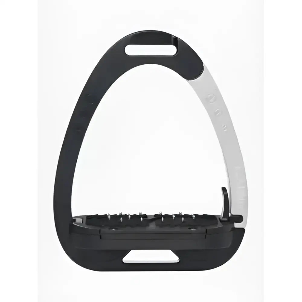 Black and silver lemieux vector balance stirrup black aluminum with textured grip surface for secure riding