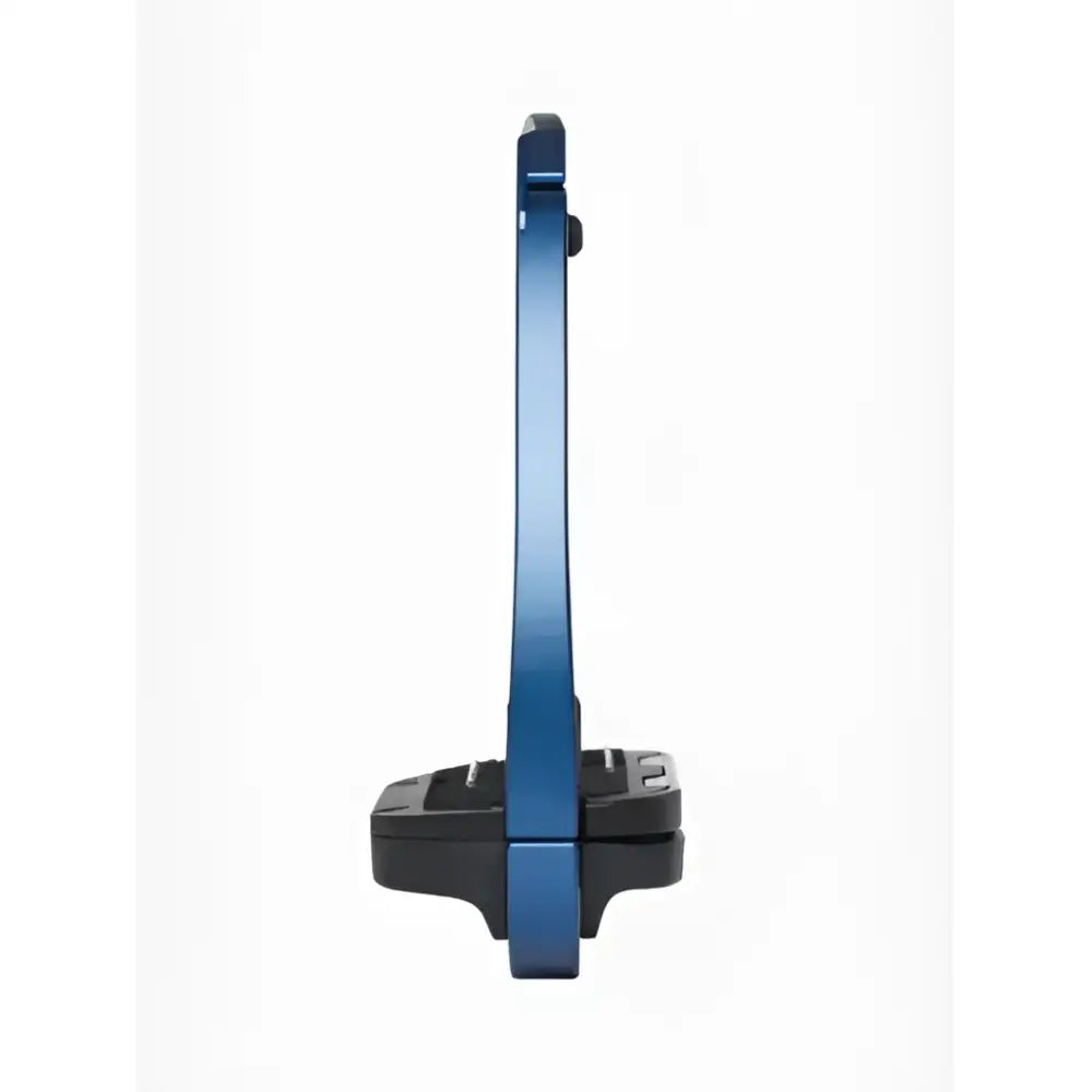 Blue metallic lemieux vector balance stirrup pedal with black grip made from aviation grade aluminium for impressive strength-to-weight ratio