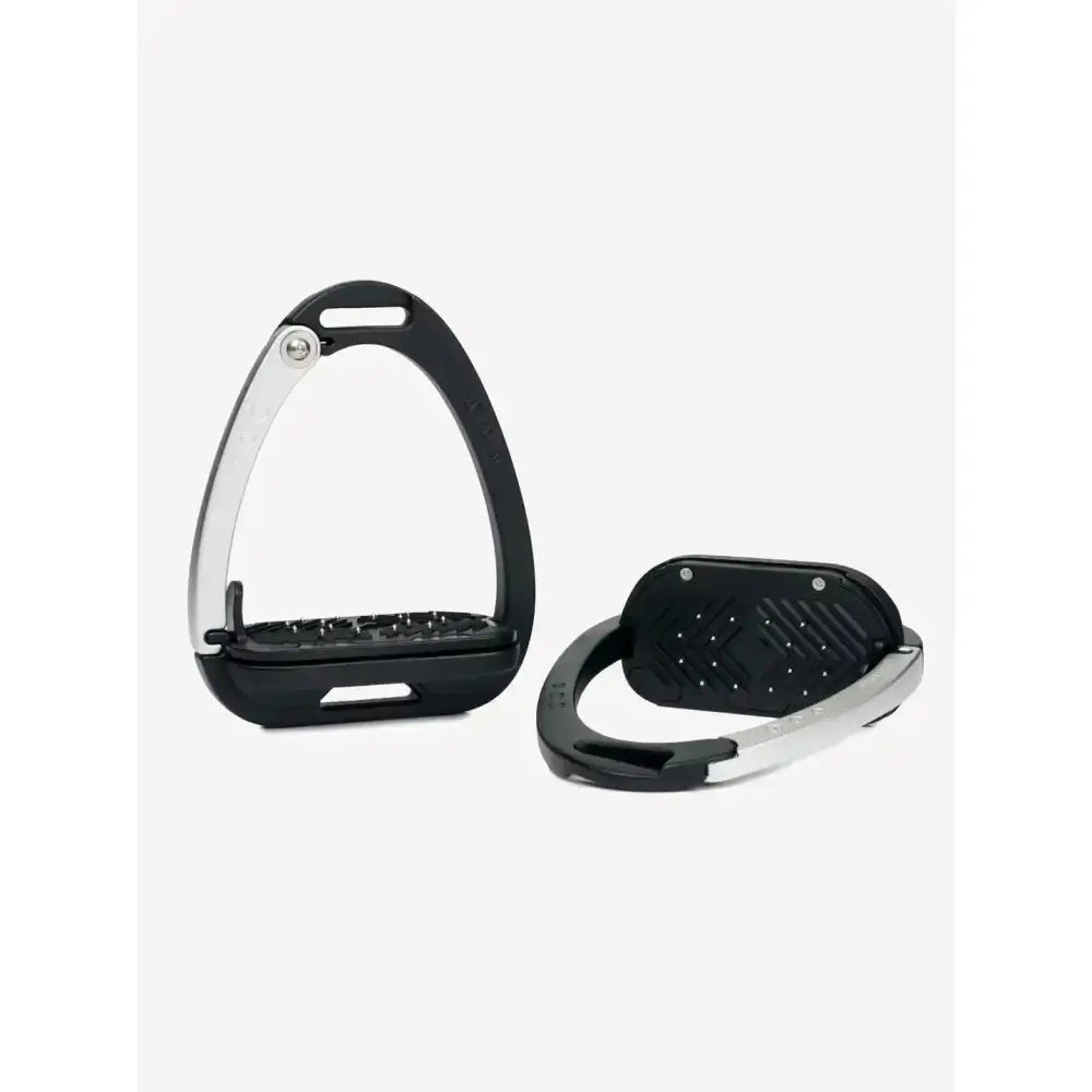 Lemieux vector control stirrup in black and aviation grade aluminium with textured grip for classic style expected