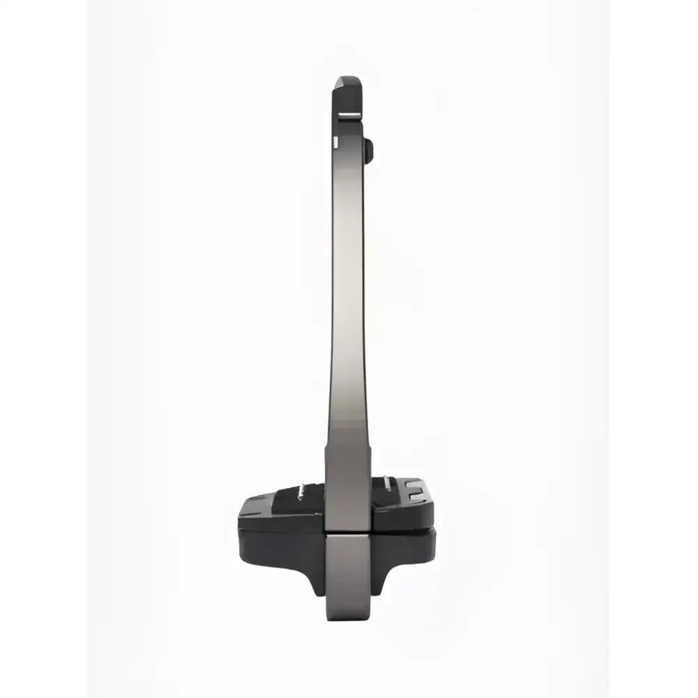 Black and silver lemieux vector control stirrup desktop stand made from aviation grade aluminium with modern sleek design