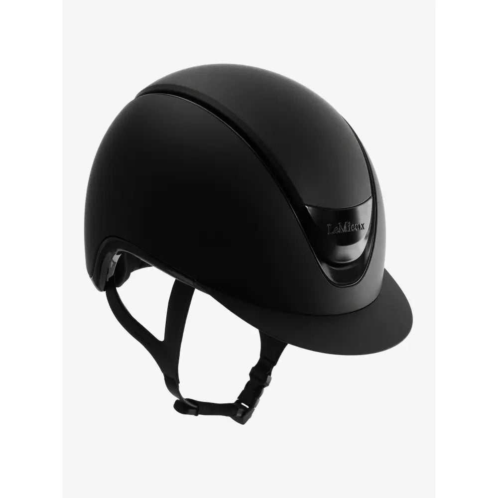 Black lemieux verv competition riding hat adjustable helmet with glossy finish and sleek aerodynamic design